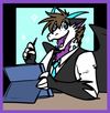 drawing of the artist's fursona